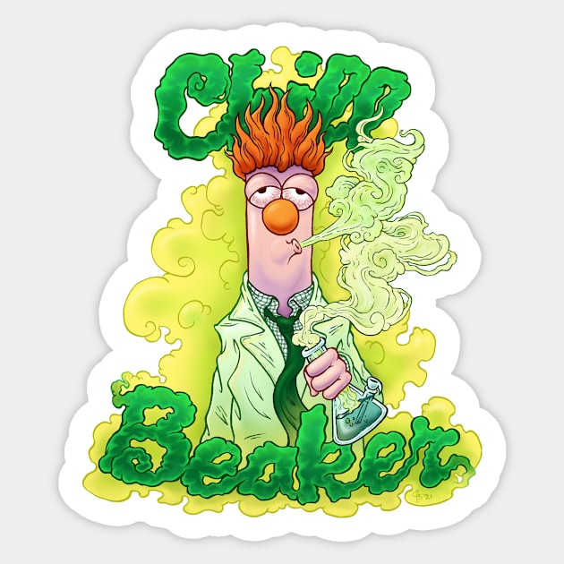 Chill Beaker Sticker by cb-illustratie